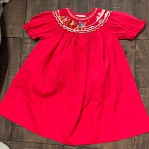 Toddler Christmas smocked dress